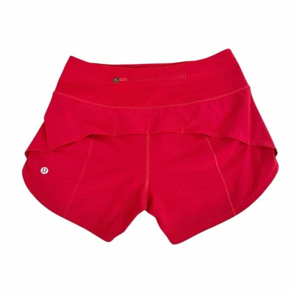 Lululemon Speed Up Shorts Red High Waisted Running Athleisure Workout Size 4 - Picture 5 of 12